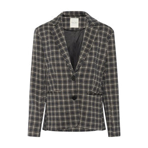 Part Two Vineke Blazer Navy Plaid Print