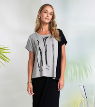 Load image into Gallery viewer, Naya Print Top Taupe &amp; Black
