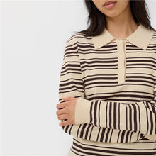Load image into Gallery viewer, Part Two Channan Polo Knit Mole Stripe
