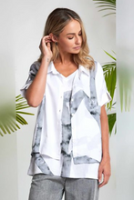 Load image into Gallery viewer, Naya Marbled Ribbon Print Vee Neck Top
