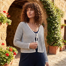 Load image into Gallery viewer, Part Two Rosefina Cardigan Navy Stripe
