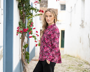 Marble Pink Print Blouse