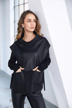 Load image into Gallery viewer, Naya Leatherette Top with Tie Side Detail
