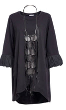 Load image into Gallery viewer, Naya Curved Hemline Tunic With Contrast Ruched Cuff
