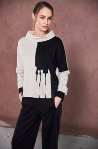 Naya Two Tone Funnel Neck Top